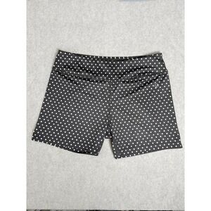 VOGO Active Women Black White Polka Dot Compression Workout Shorts L